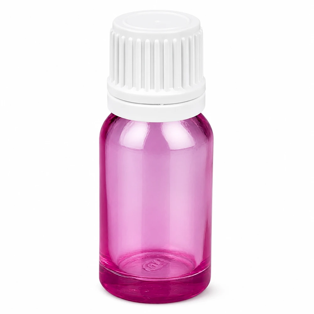 Compacte 10ml druppelflacon violet met witte schroefdop voor mobiel doseren