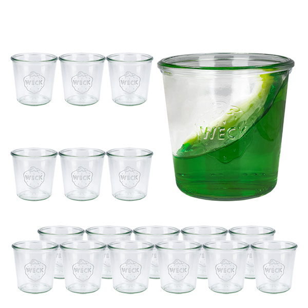 Set van 18 Weck kruiken 580 ml bekers Set van 18 Weck kruiken 580 ml bekers