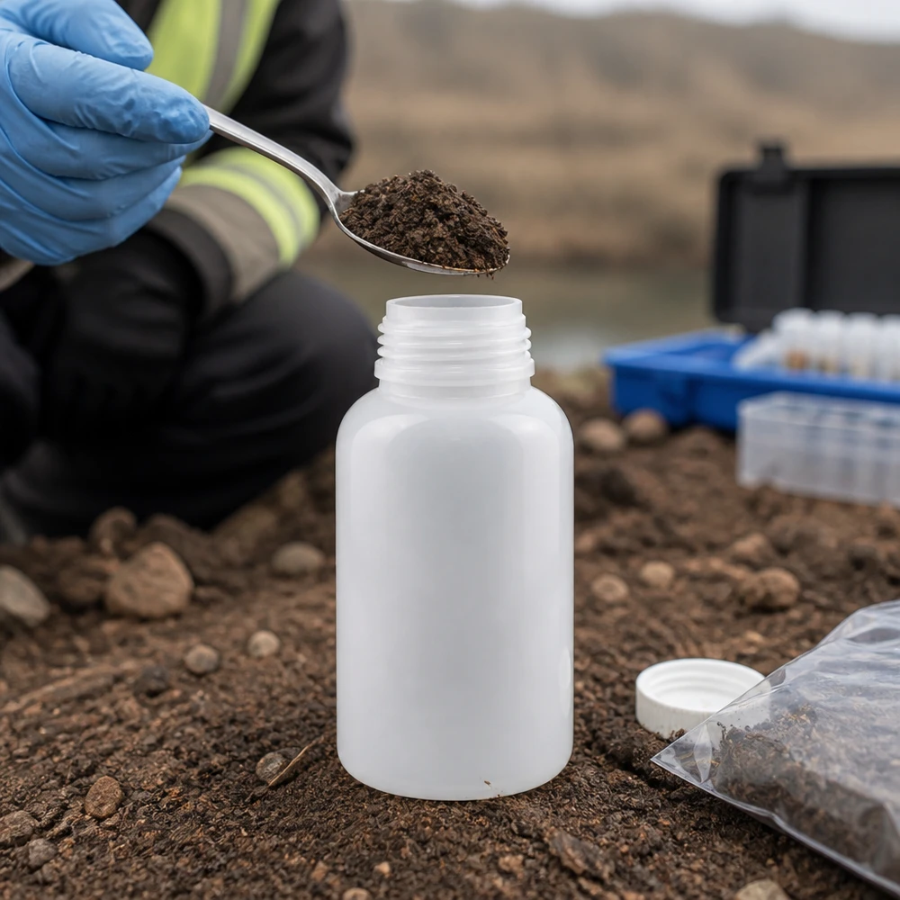 Wijde hals laboratoriumfles 500ml zonder sluiting Laboratoriumfles van 500 ml met brede hals, ideaal voor korrelige stortgoederen en bodemmonsters