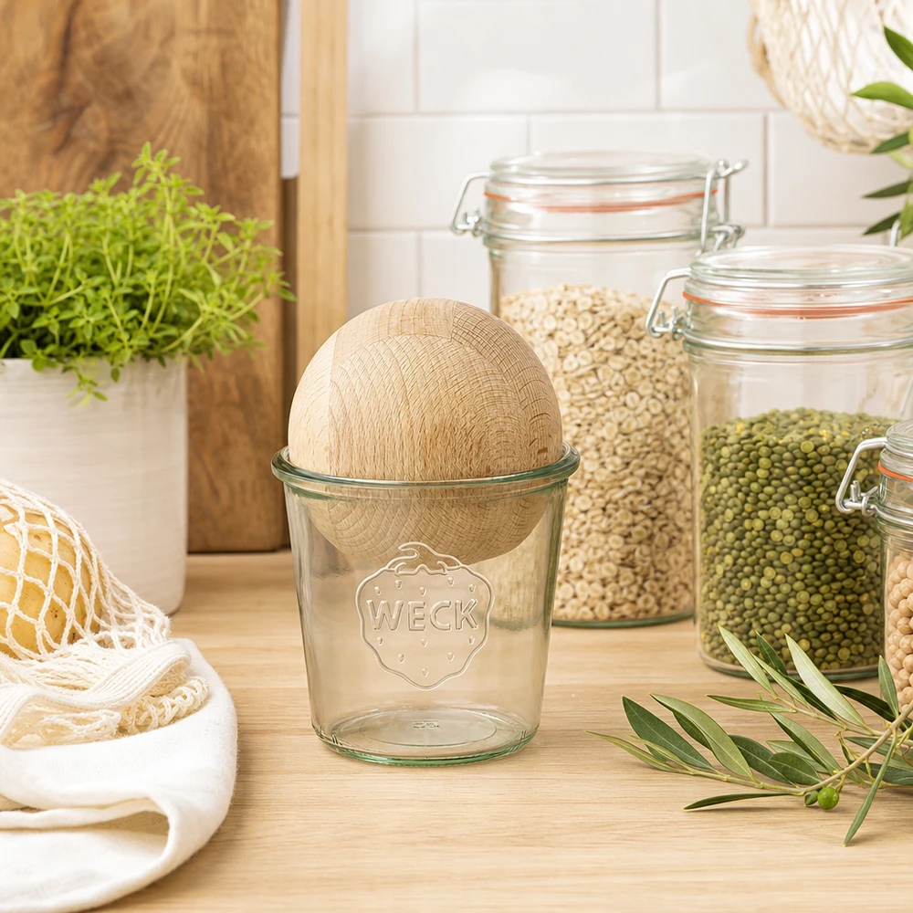 580ml stortglas WECK RR100 met houten bal