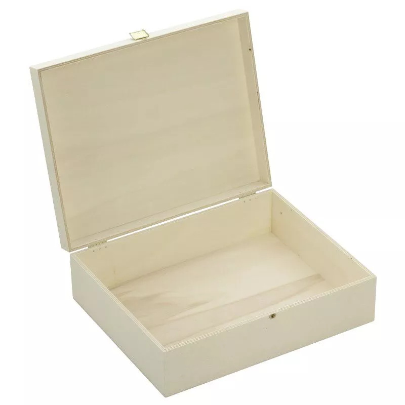 Houten doos met scharnierend deksel 35x28x11cm