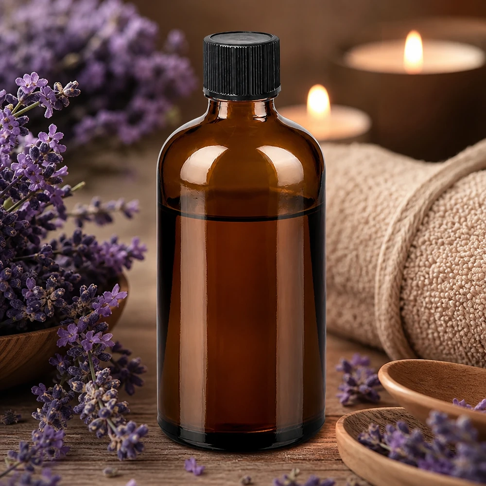 Premium 100ml amberkleurige glazen fles met nauwkeurig druppelsysteem voor alternatieve behandelaars en therapeuten