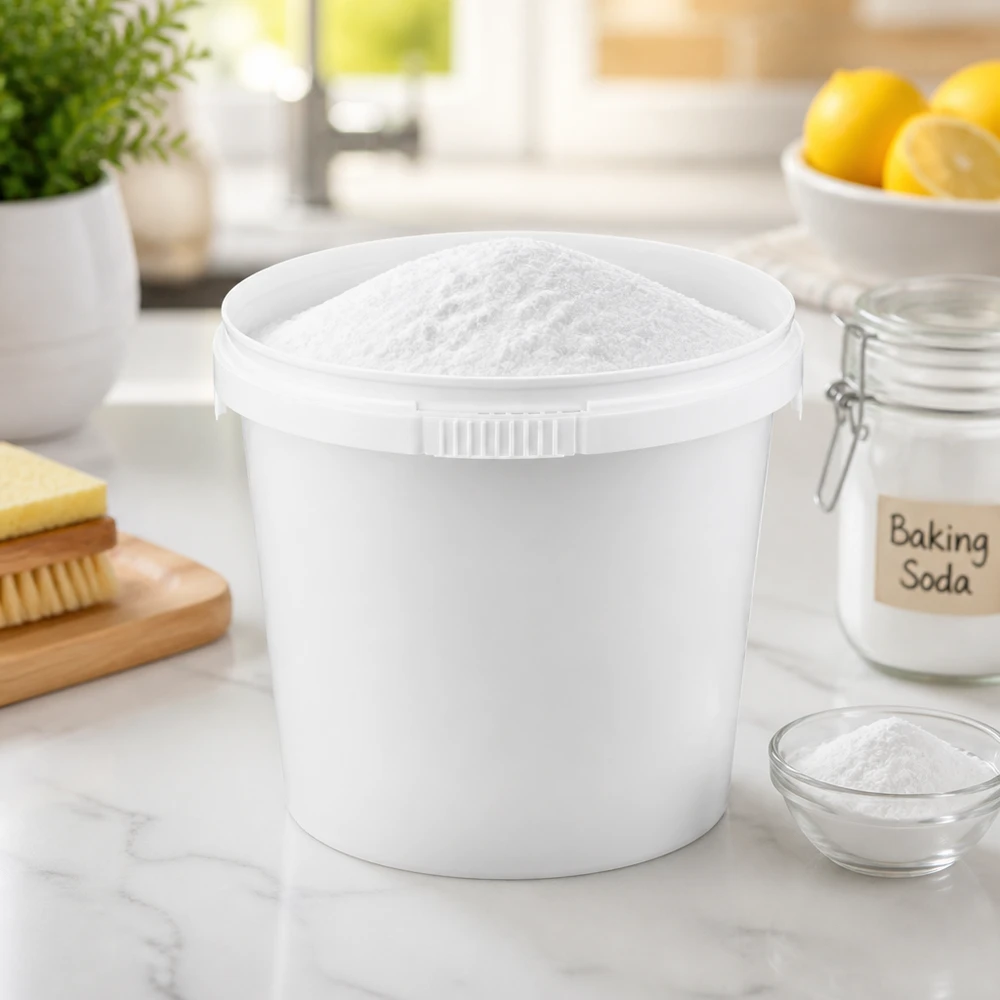 Compacte witte emmer van PP met een inhoud van 1 liter, zonder deksel, voor in de keuken en het huishouden