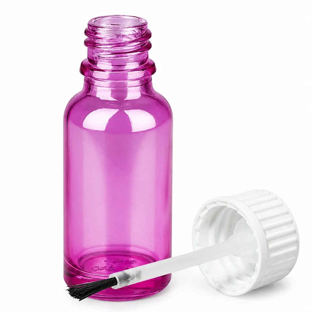 Hoogwaardige glazen fles roze-paars 20ml voor vloeibare cosmetische producten