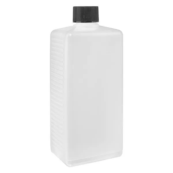 500ml vierkante fles PE naturel, met dop 500ml vierkante fles PE naturel, met dop