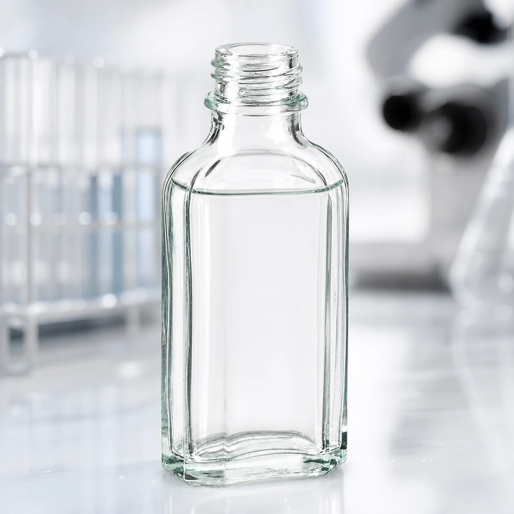 50 ml witte meplatfles met DIN 22 monding 50 ml doorzichtige Meplat-fles, geschikt voor gebruik in een laboratoriumomgeving voor monsters en chemische stoffen