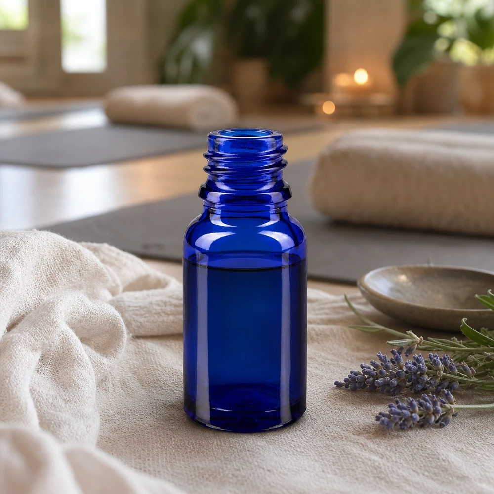 Blauwe glazen fles 10ml Handig 10ml apothekersflesje in kobaltblauw voor eerste hulp en mobiel gebruik