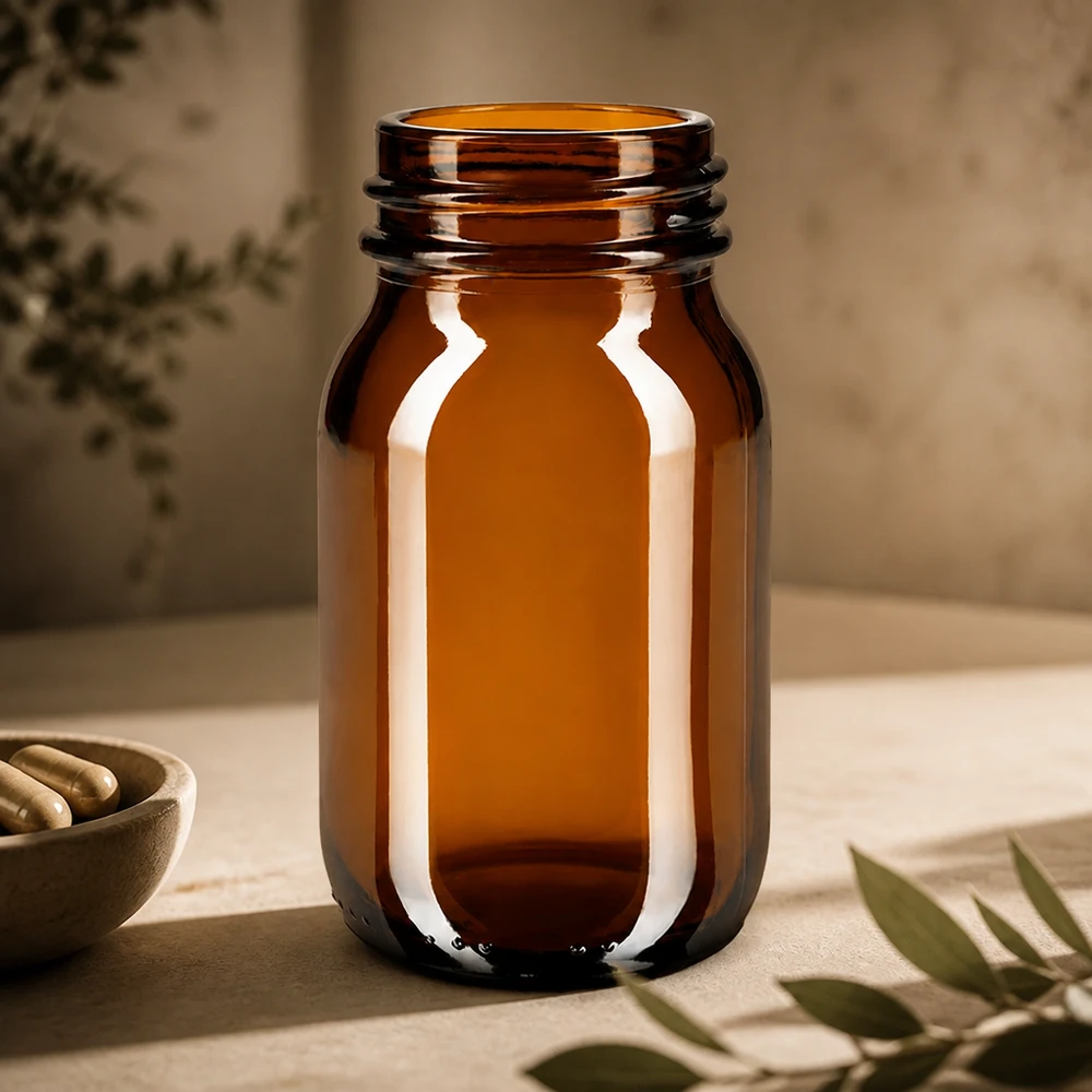 Hoogwaardige 100ml amberkleurige glazen fles met robuuste schroefdop voor veilig bewaren