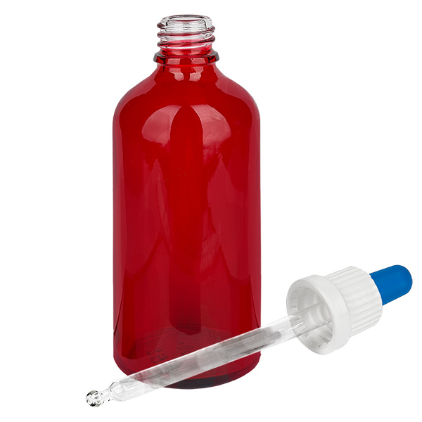 100ml pipetfles wit/blauw OV RedLine UT18/100 100ml pipetfles wit/blauw OV RedLine UT18/100