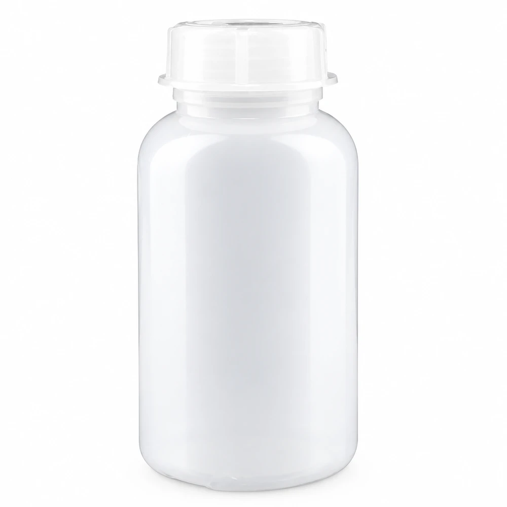 Wijde hals laboratoriumfles 500ml met sluiting 500ml Laborbehälter Weithals aus weißem Polyethylen mit dichtem Schraubverschluss für sichere Lagerung