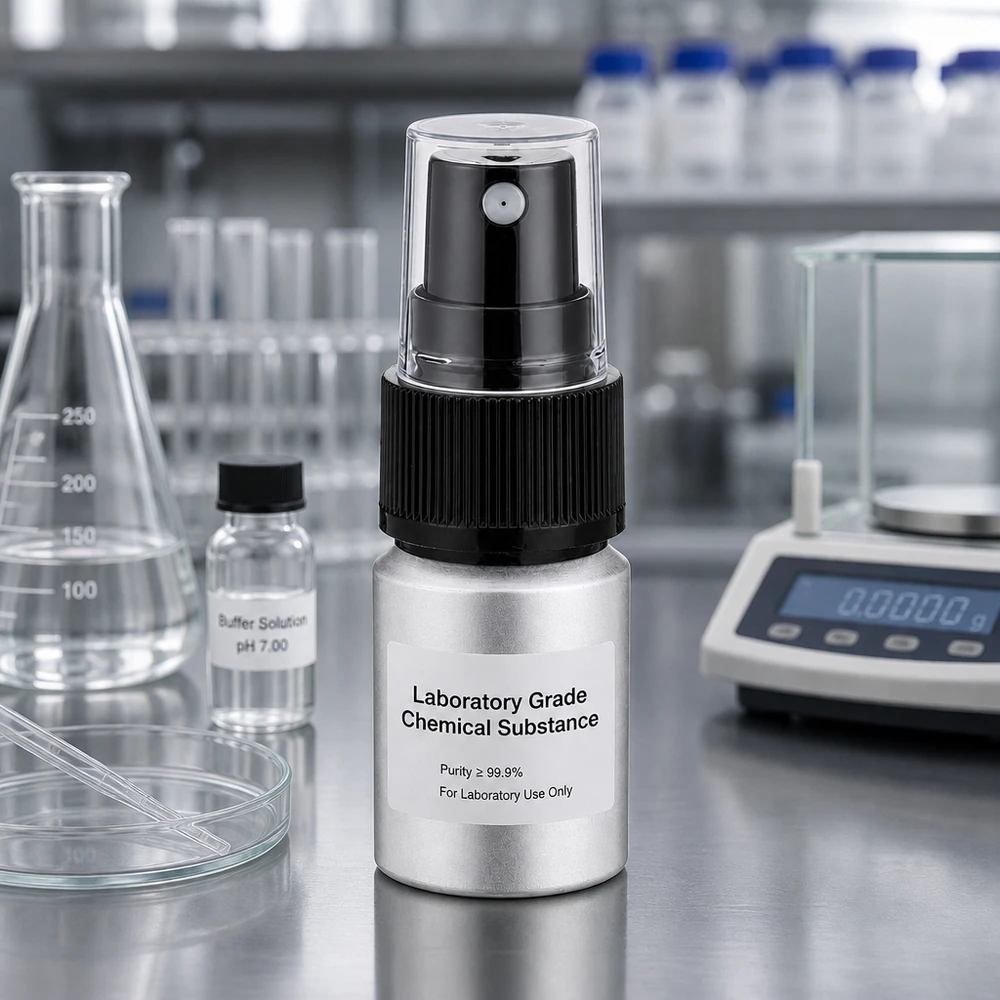 10 ml aluminium fles gebeitst incl. pompverstuiver zwart Precisie aluminium flesje van 10 ml met fijne spuitnevel, ideaal voor het doseren in analyses