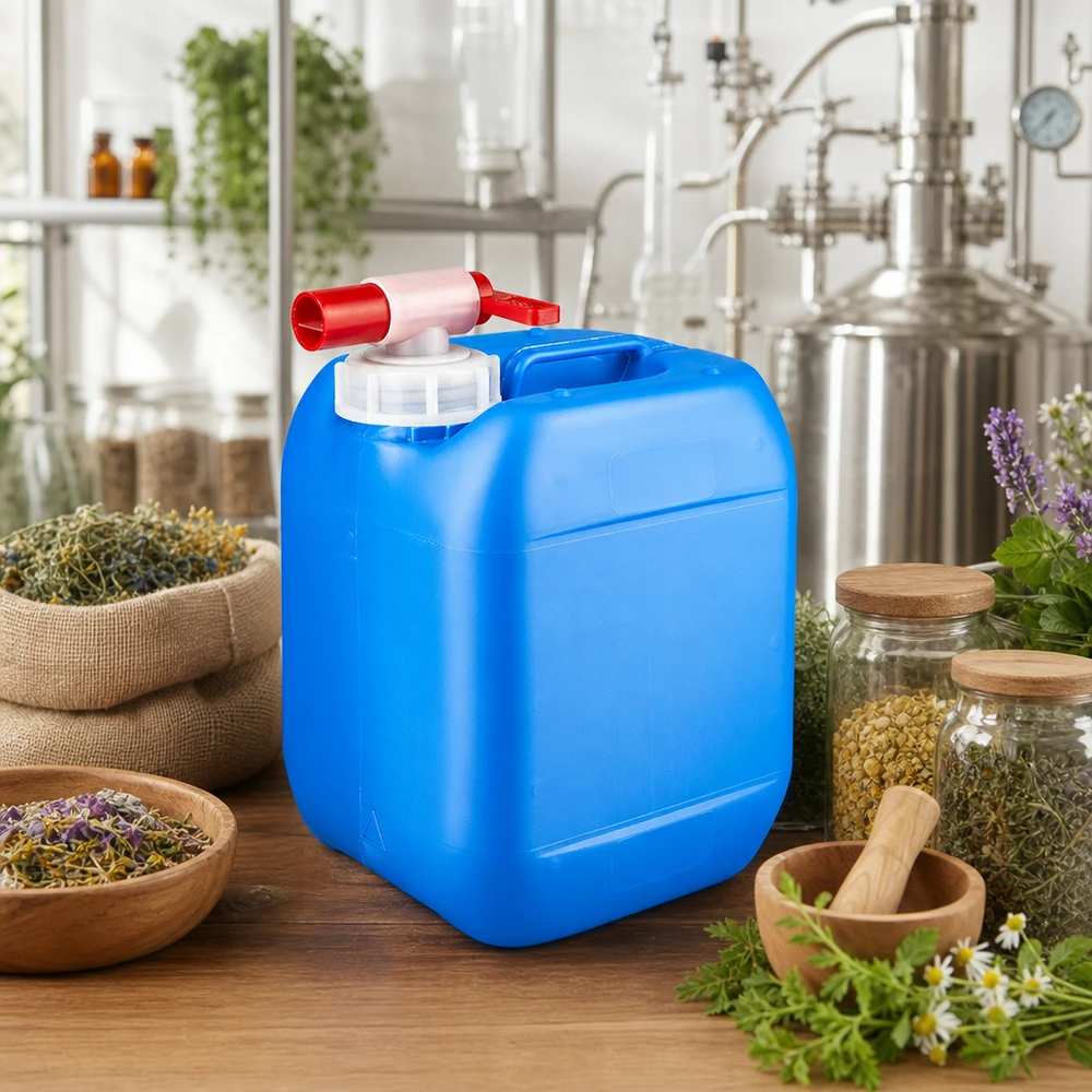 Canister 5 liter blauw met tapkraan Draagbare vloeistofkan van 5 liter, blauw, met vulopening en handige uitloopkraan
