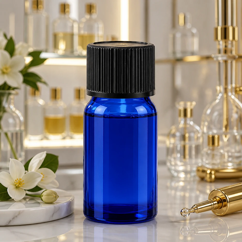 Professionele 5ml BlueLine glazen fles met 1mm druppeltip voor laboratorium- en medisch gebruik