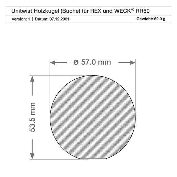UNiTWIST Houten bal WECK RR60 UNiTWIST Houten bal WECK RR60