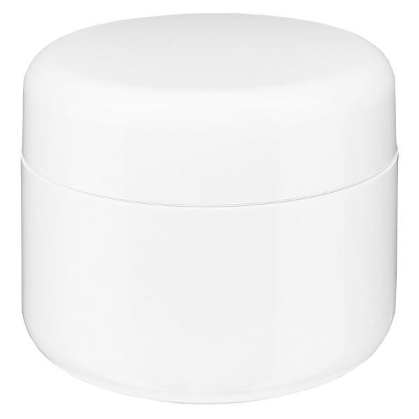 Crèmepot 'Softline' wit 15ml met schroefdop en afdekplaatje Crèmepot 'Softline' wit 15ml met schroefdop en afdekplaatje