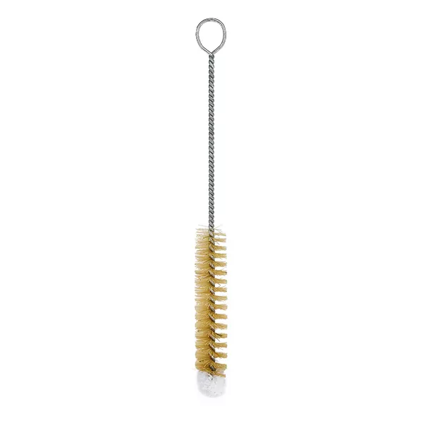 Ronde reinigingsborstel met katoenen kop ⌀12mm. Ideaal voor het schoonmaken van reageerbuizen. Natuurlijk haar en katoen. Totale lengte 15 cm.