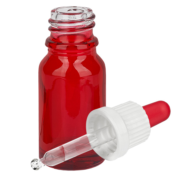 10ml pipetfles wit/rood OV RedLine UT18/10 10ml pipetfles wit/rood OV RedLine UT18/10