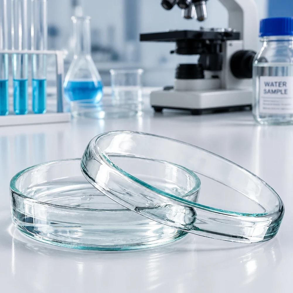 Glazen petrischaal 70 x 15 mm, leeg, steriel, klaar voor microbiologisch onderzoek