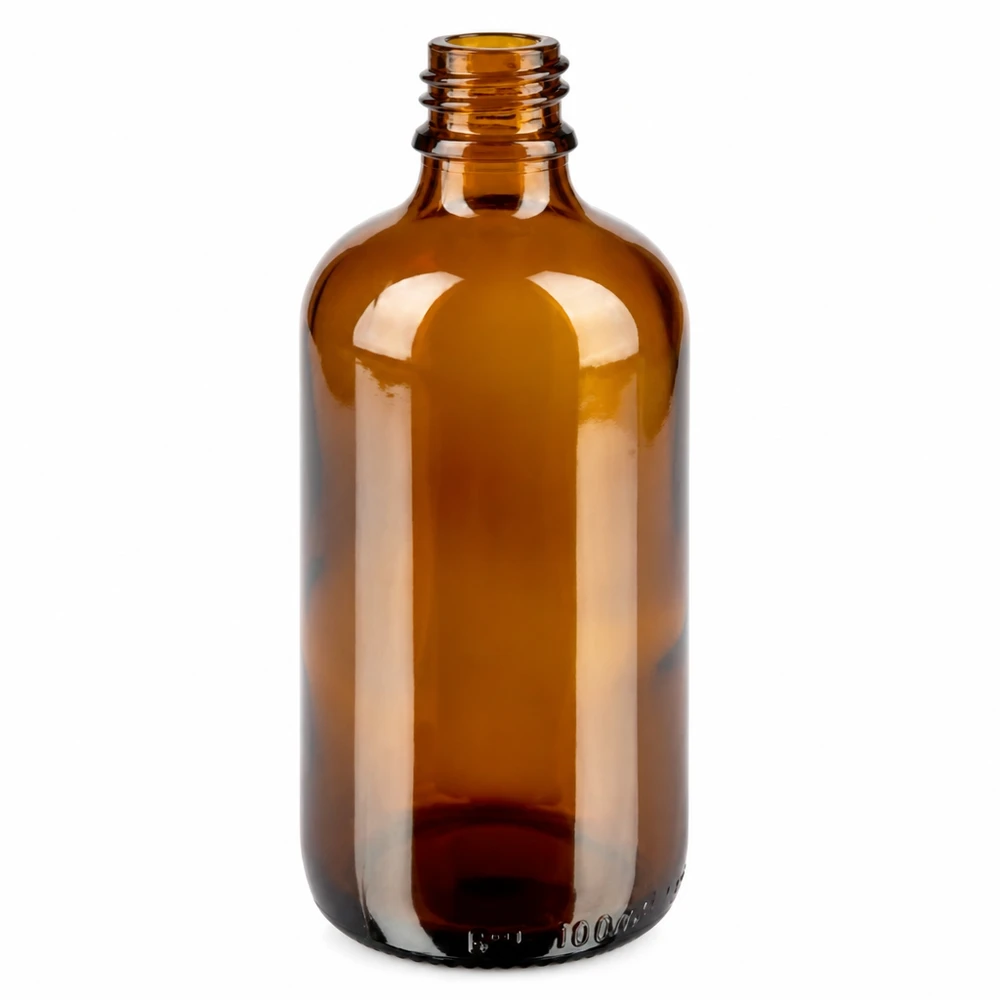 100ml druppelflesje 0.7mm wit OV BrownLine UT18/100 Farmaceutische druppelfles 100ml van UV-beschermend glas met witte druppeldop