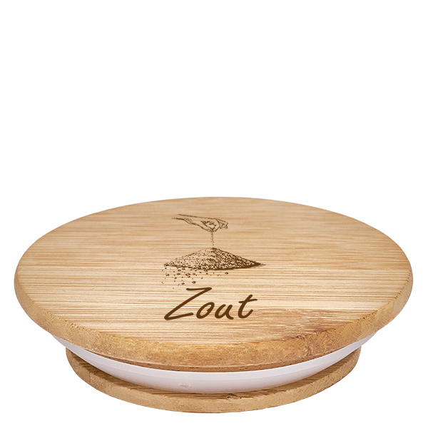 Houten deksel "Zout" voor WECK RR60