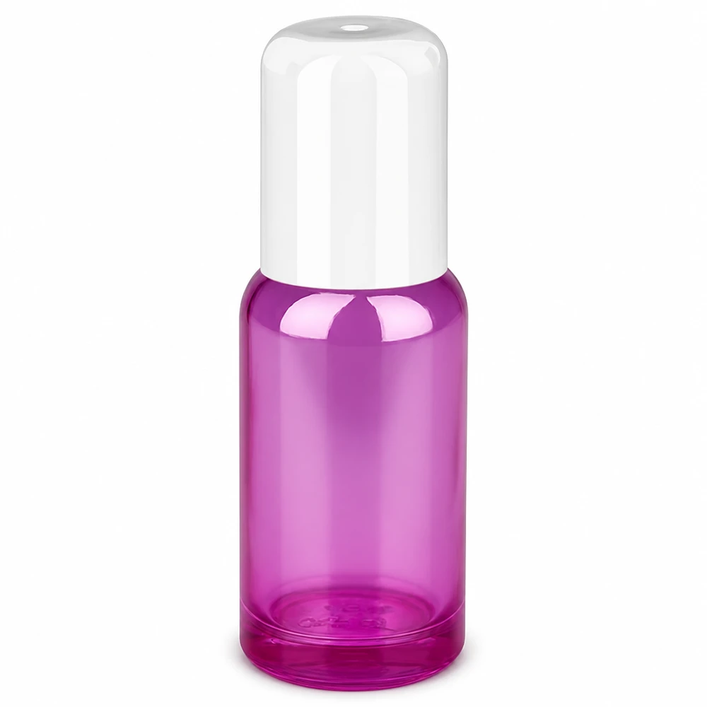Compacte 20ml paarse glazen rollerflacon perfect voor doe-het-zelf cosmetica
