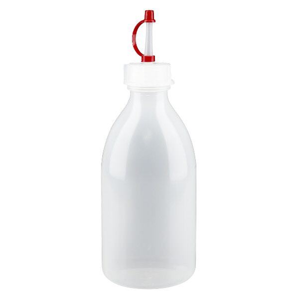 Laboratoriumfles met nauwe hals 250ml met druppelsluiting Laboratoriumfles met nauwe hals 250ml met druppelsluiting