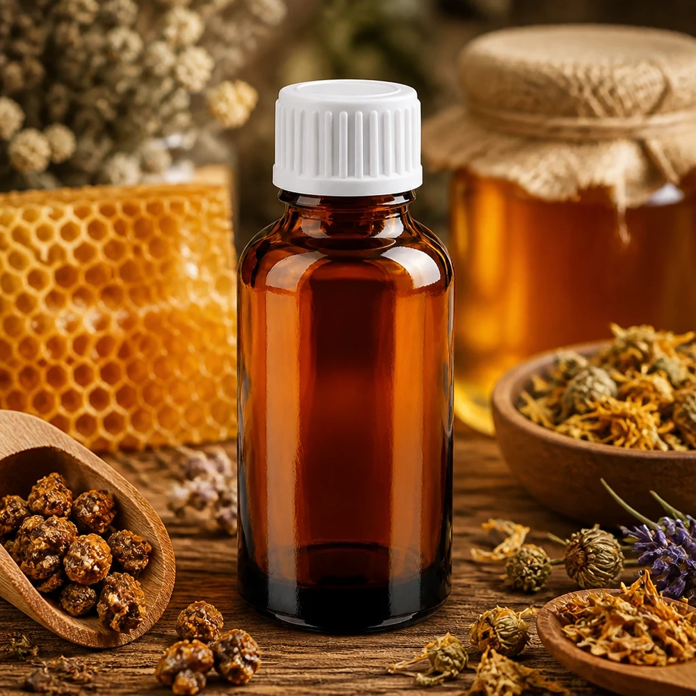 30ml druppelflesje 0.9mm wit STD BrownLine UT18/30 Farmaceutische kwaliteit 30ml amberkleurig glazen druppelflesje met standaard UT18 schroefdraad en 0,9mm opening