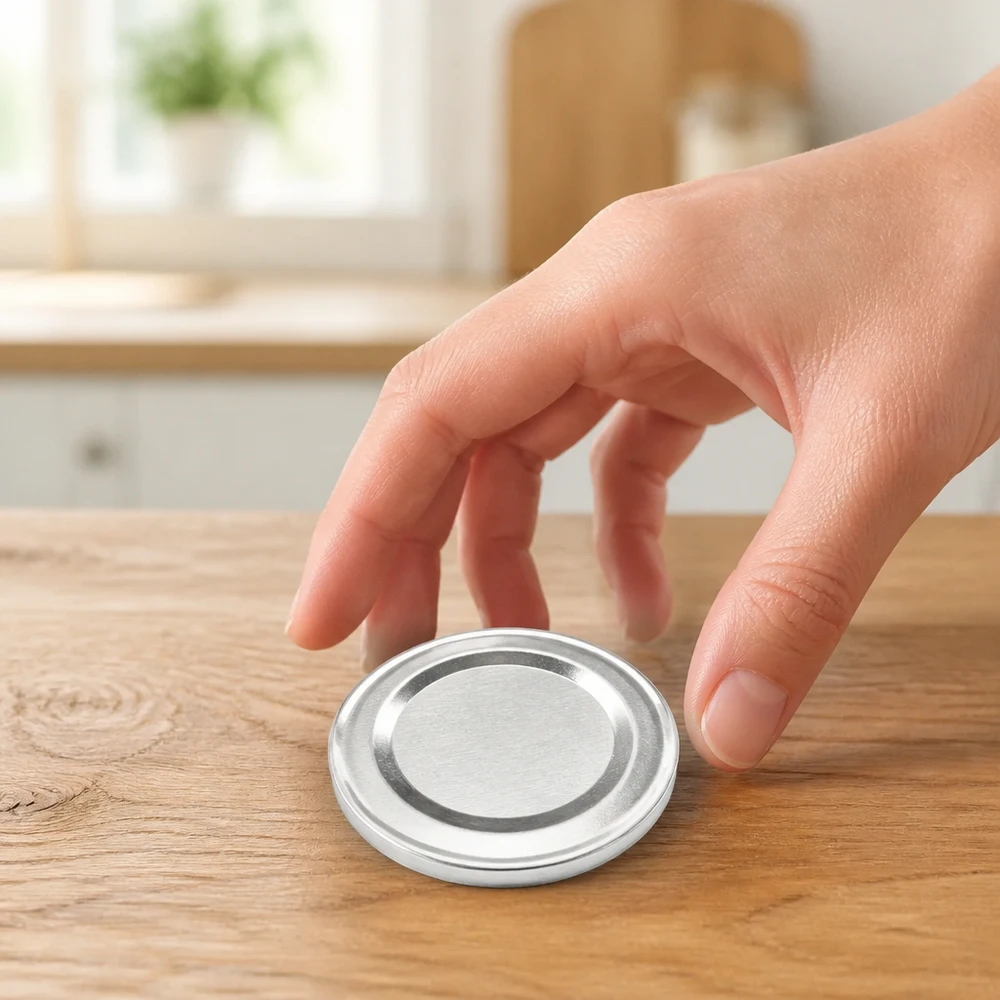 Compacte 43 mm schroefdop, zilverkleurig, UNiTWIST BasicSeal voor kleine potjes
