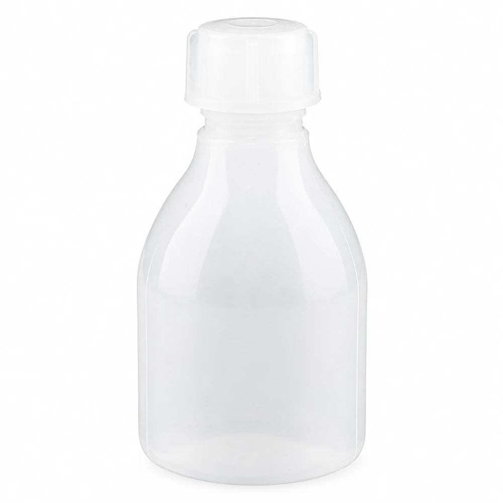 Nauwe hals laboratoriumfles 30ml met schroefsluiting Plastic flesje van 30 ml met smalle hals en witte dop voor laboratoriummonsters