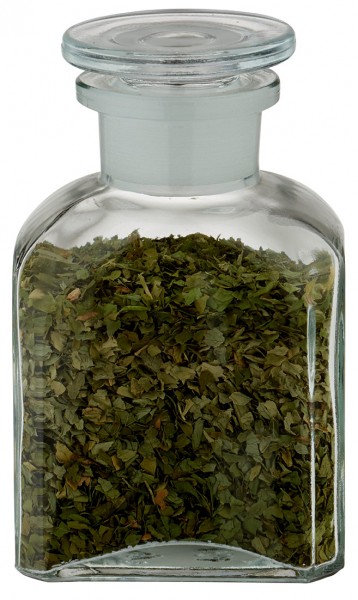 Idee voor een glazen kruidenpotje: Vierkante apothekersfles 150 ml wijde hals helder glas incl. glazen stop Idee voor een glazen kruidenpotje: Vierkante apothekersfles 150 ml wijde hals helder glas incl. glazen stop