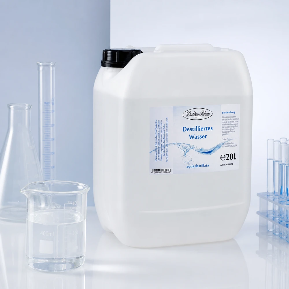 Doktor-Klaus gedestilleerd water 20 liter voor laboratoriumgebruik en wetenschappelijke toepassingen