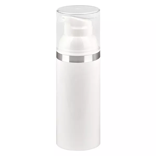 50ml Airless Dispenser wit met zilver reliëf