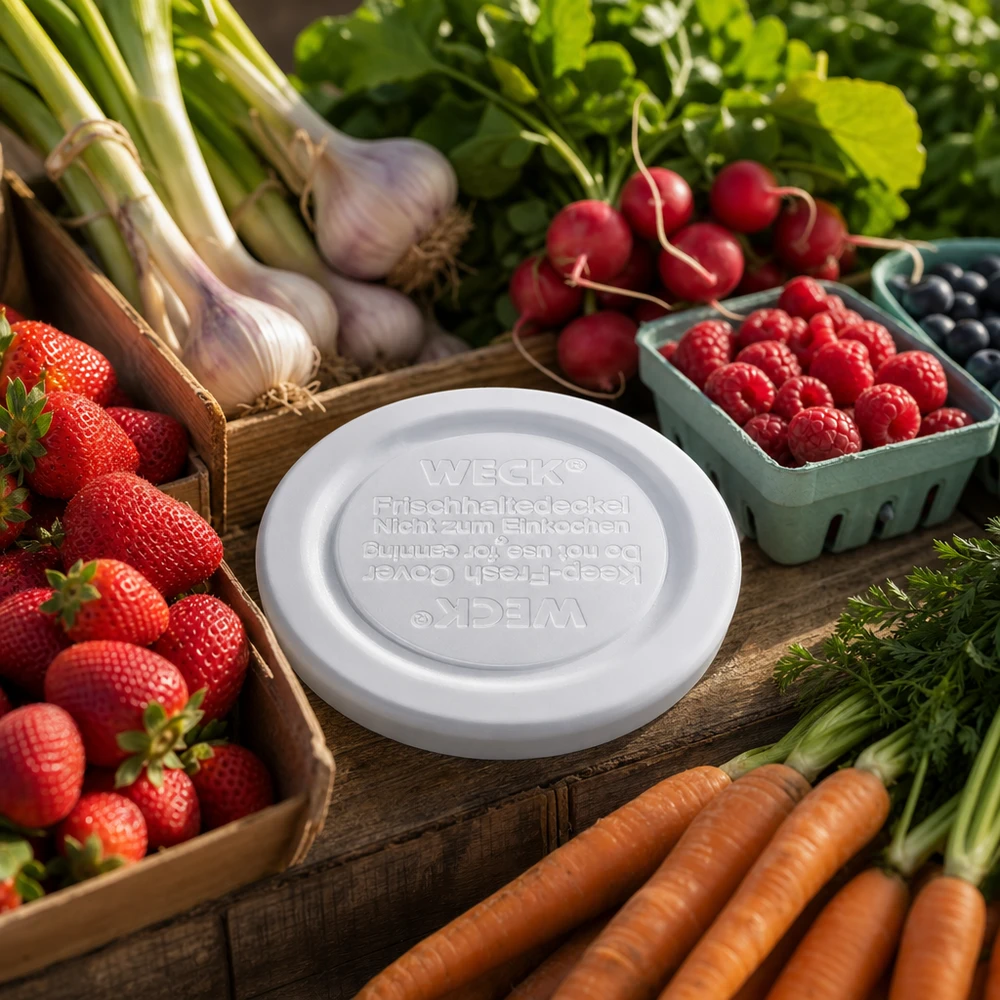 WECK vershoudend deksel RR40 WECK RR40 keep-fresh deksel tussen verse groenten en bessen - ideaal voor het bewaren van alles van aardbeien tot wortelen