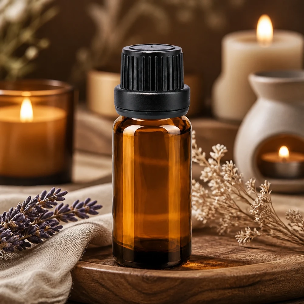 Hoogwaardige bruine glazen fles van 10 ml met precisiedruppelaar van 2 mm voor etherische oliën en essences