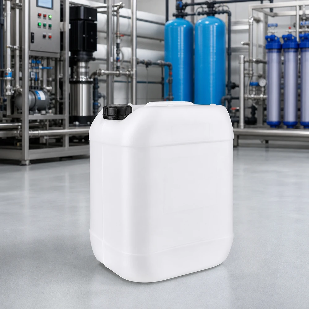 Door de VN goedgekeurde jerrycan van 20 liter met zwarte schroefdop voor het vervoer van gevaarlijke stoffen