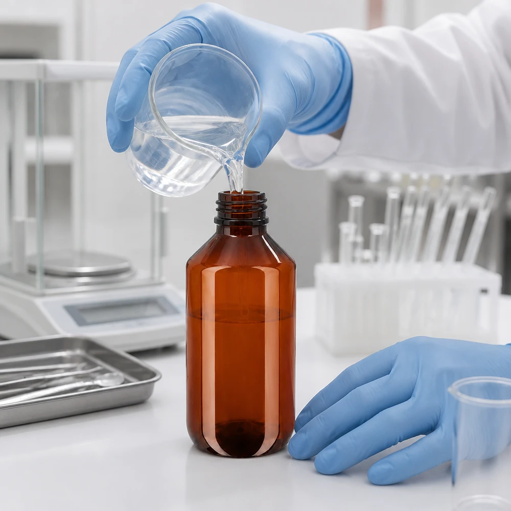 PET-fles 200ml met zwarte spuitdop OV Wiederverschließbare 200ml PET Rundflasche amber mit Spritzverschluss für professionelle Anwendungen