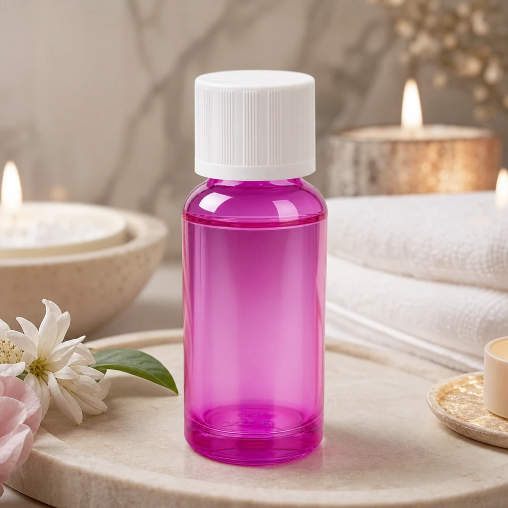 20ml flesje 11mm schroefdop wit standaard kindveilige PurpleLine UT18/20 Glazen flesje van 20 ml in Purple Line look met robuuste dop voor je dagelijkse schoonheidsroutine