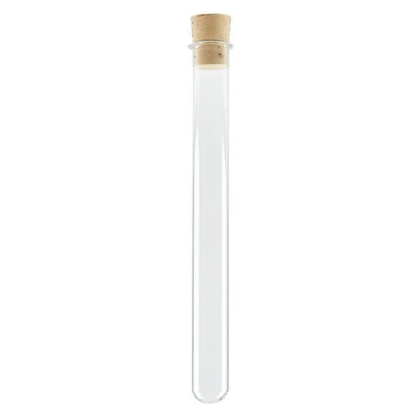 Reageerglas 100x12mm borosilicaatglas met kurk Reageerglas 100x12mm borosilicaatglas met kurk