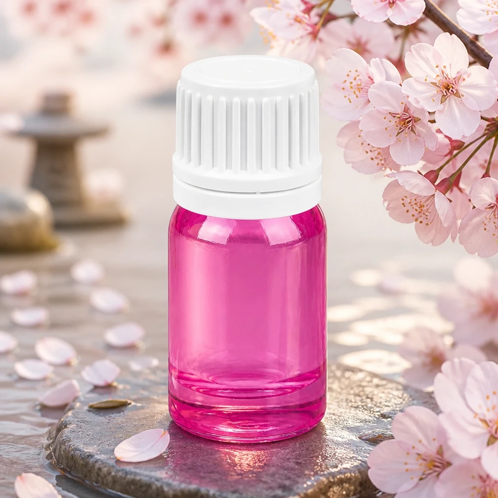 Paars 5ml flesje met witte dop, ideaal voor doe-het-zelf cosmetica en zelf gemengde oliën