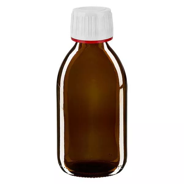 250ml Euro-medicijnfles bruin met witte schroefsluiting VR 250ml Euro-medicijnfles bruin met witte schroefsluiting VR