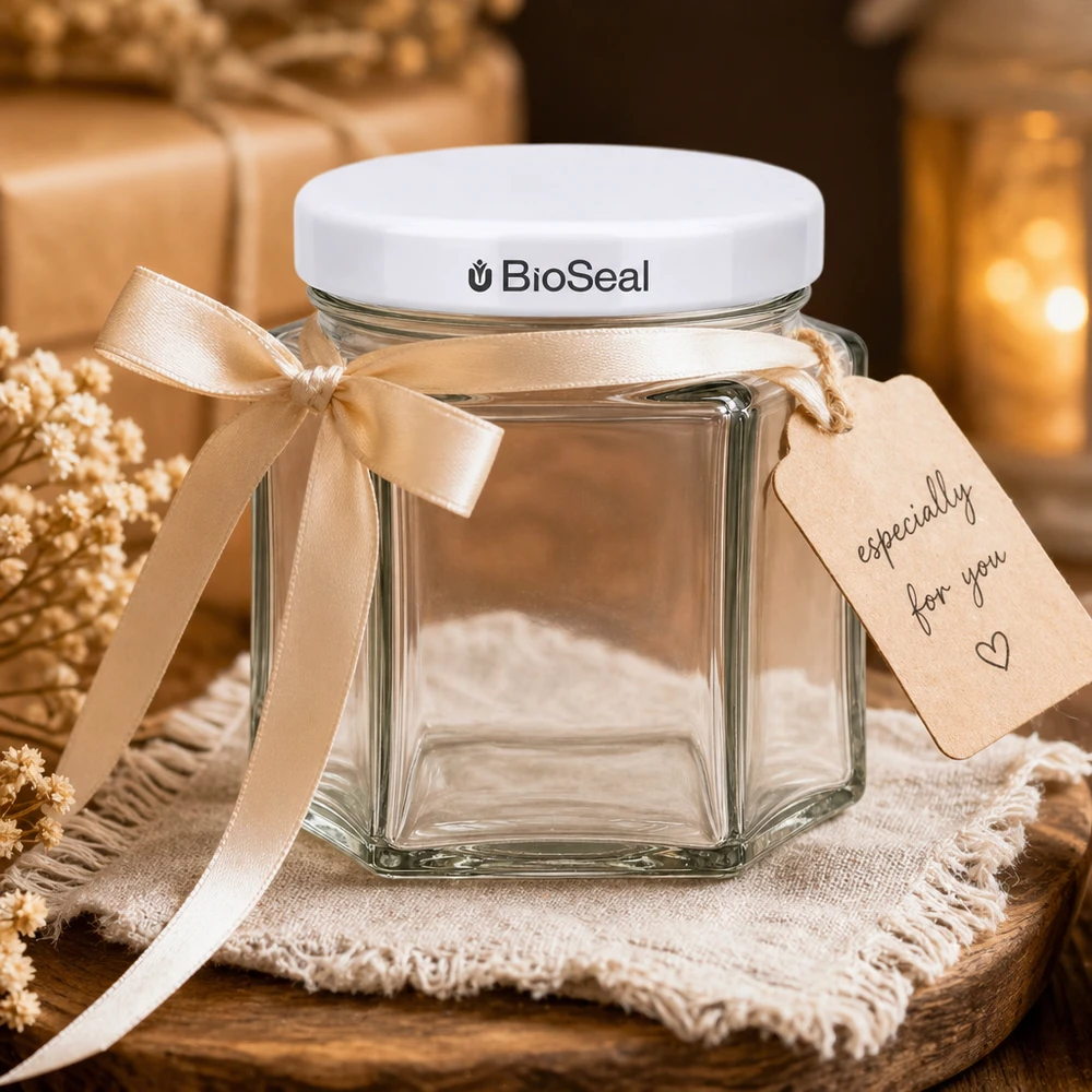 47ml hexaglas met BioSeal deksel wit UNiTWIST