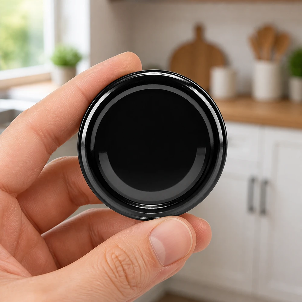 UNiTWIST TO63 zwart BioSeal unitemp: moderne glazen deksel voor de keuken en het bewaren van voorraden