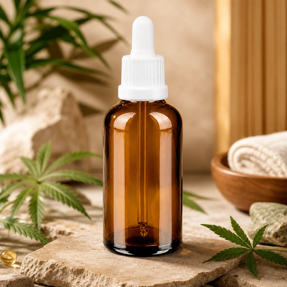 50ml BrownLine glazen flesje met pipet ideaal voor essentiële oliën en serums