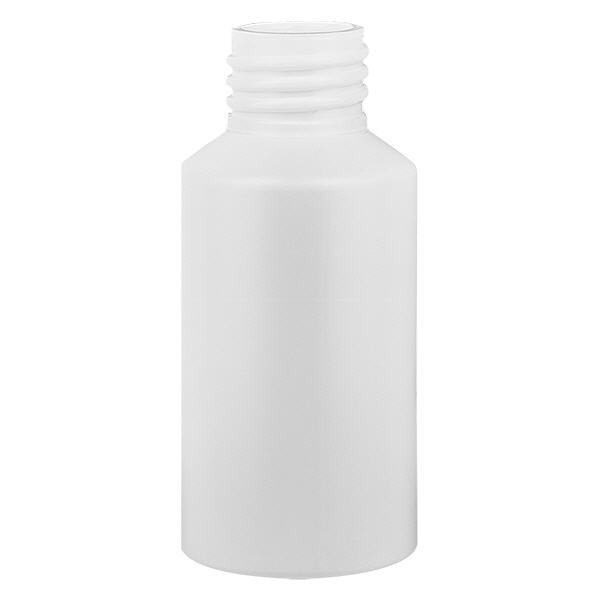 PET cilinderfles 50ml wit, S20x3, zonder sluiting PET cilinderfles 50ml wit, S20x3, zonder sluiting