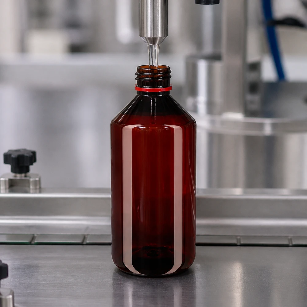 PET fles 750ml met witte/rode verzegelstop Verzegelstop Hoogwaardige bruine ronde PET-fles van 750 ml met een wit-rode veiligheidssluiting, geproduceerd in een roestvrijstalen fabriek