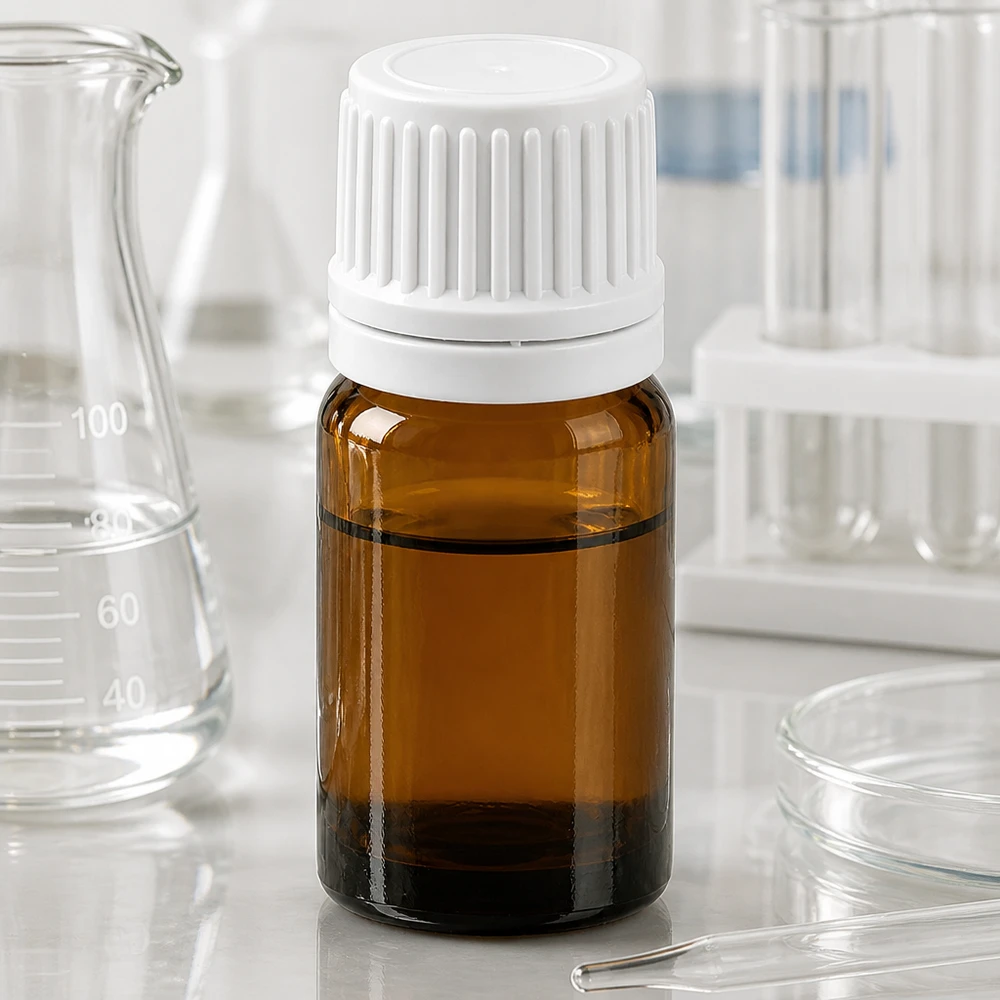 5ml BrownLine druppelfles met witte OV-dop voor laboratorium- en farmaceutisch gebruik