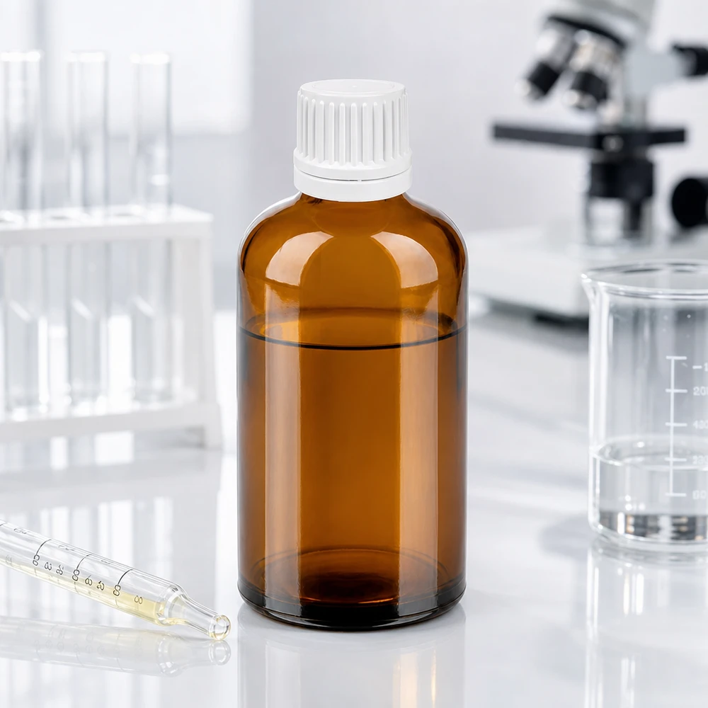 Chemicaliënbestendige 100ml druppelflacon van donker glas voor professioneel doseren