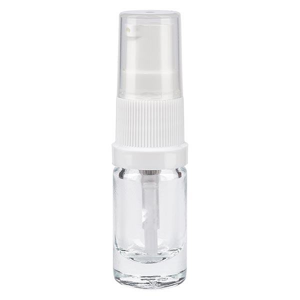 Apothekersfles helder 5 ml lotionpomp wit, Standaard Apothekersfles helder 5 ml lotionpomp wit, Standaard