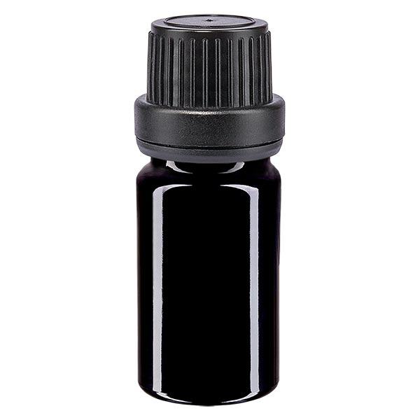 Apothekersfles viol. 5ml druppel v. Pr. 2mm zwart OV Apothekersfles viol. 5ml druppel v. Pr. 2mm zwart OV