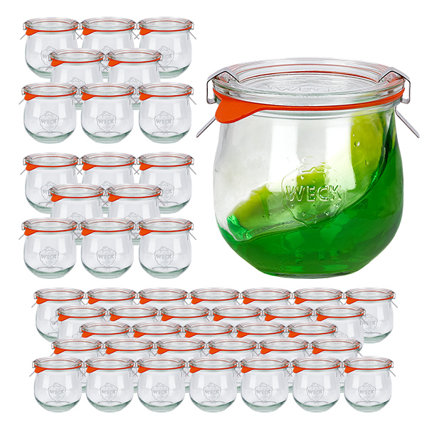 Set van 48 Weck potten 370ml tulpenpot met 48 glazen deksels Set van 48 Weck potten 370ml tulpenpot met 48 glazen deksels